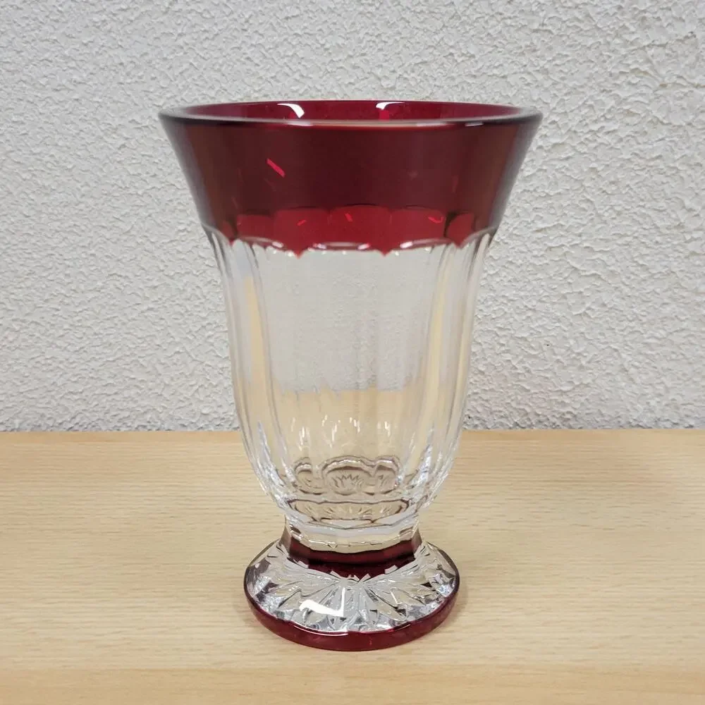 RARE Waterford Crystal SIMPLY RED (2003-2004) Fluted Footed Vase 5